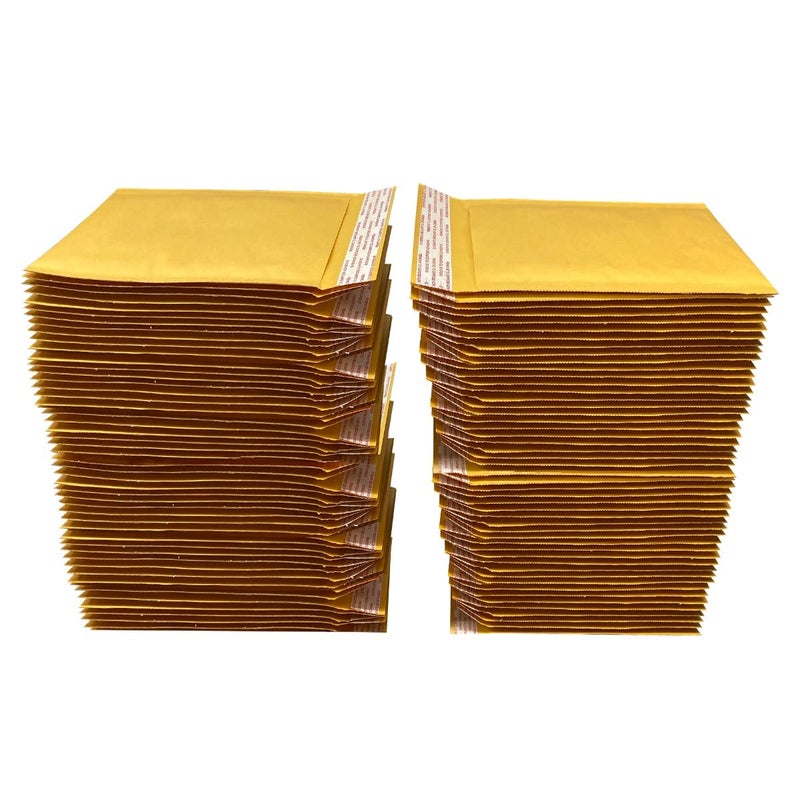 StarBoxes ستار بوكس 100 كرافت فقاعة مغلفات 4x8" - #000 أظرف مبطنة ذاتية الإغلاق - Image 4